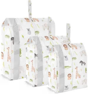 Safari Animals Compression Packing Cubes, 3pcs Compressible Expandable Travel Packing Organizer, Travel Cubes for Suitcase Carry On
