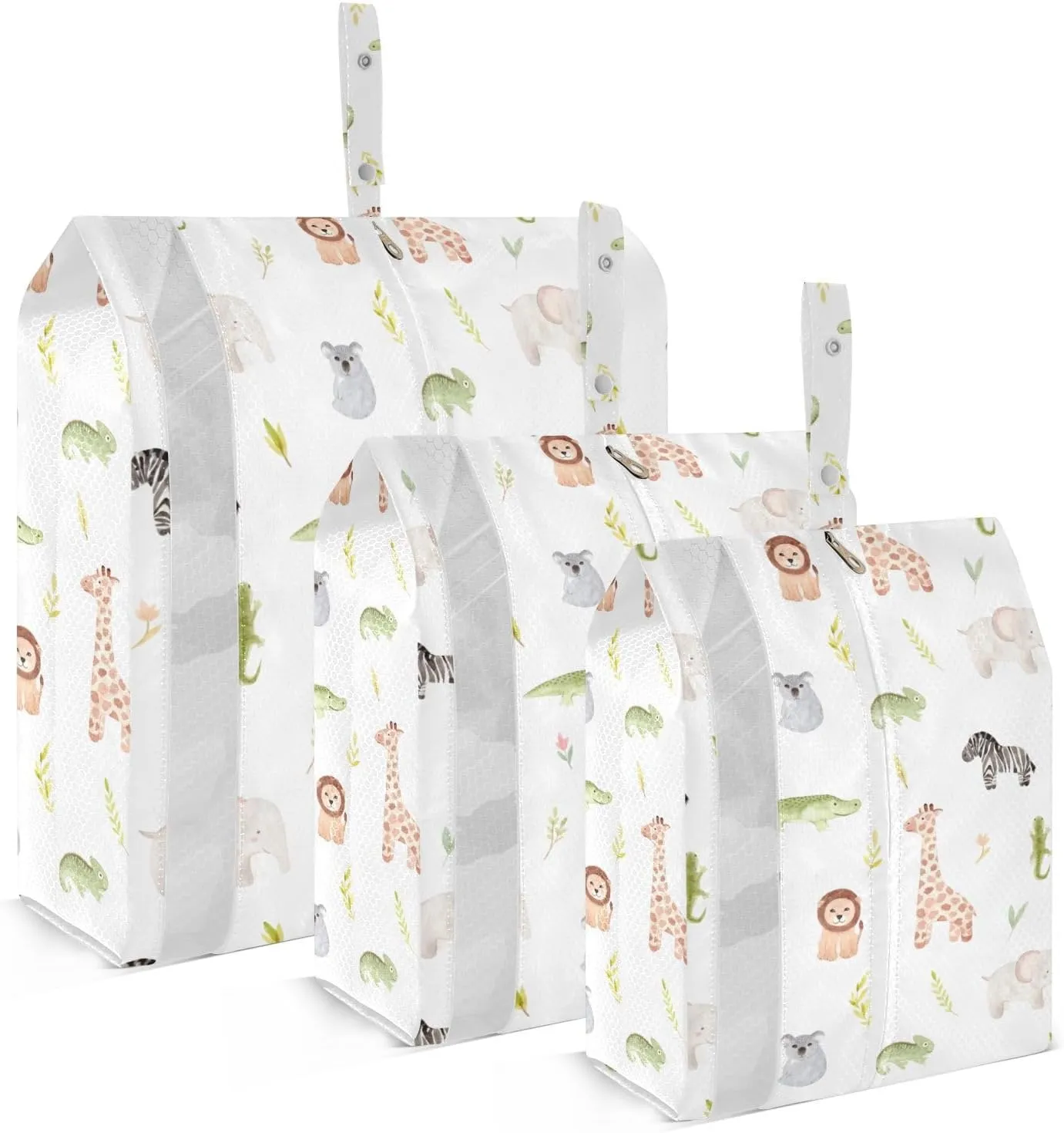 Safari Animals Compression Packing Cubes, 3pcs Compressible Expandable Travel Packing Organizer, Travel Cubes for Suitcase Carry On