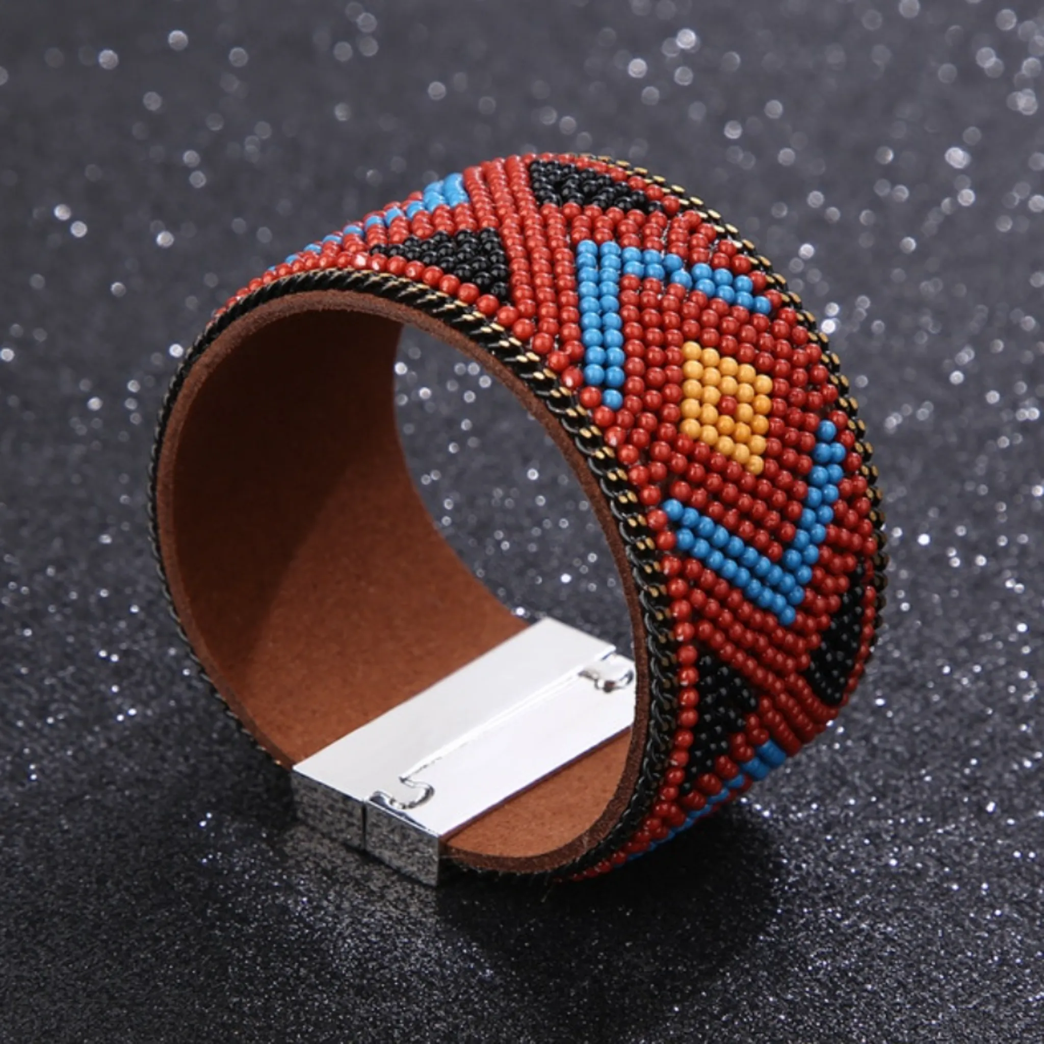 Seed beaded colorful bracelets with magnetic clasp