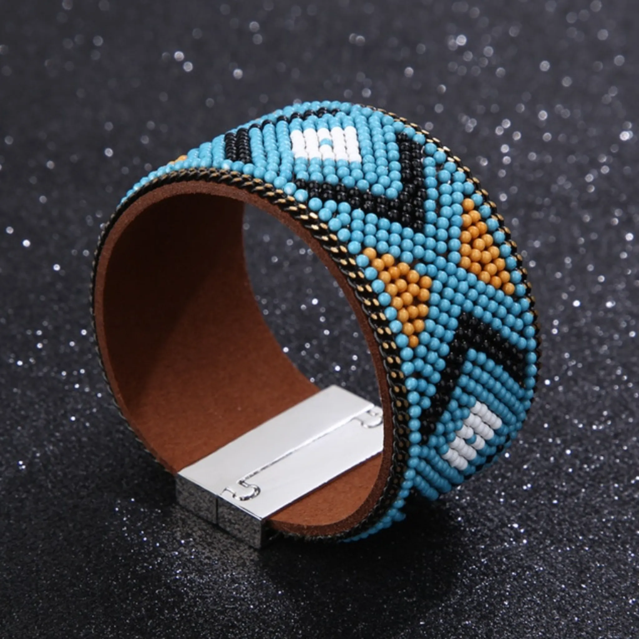 Seed beaded colorful bracelets with magnetic clasp