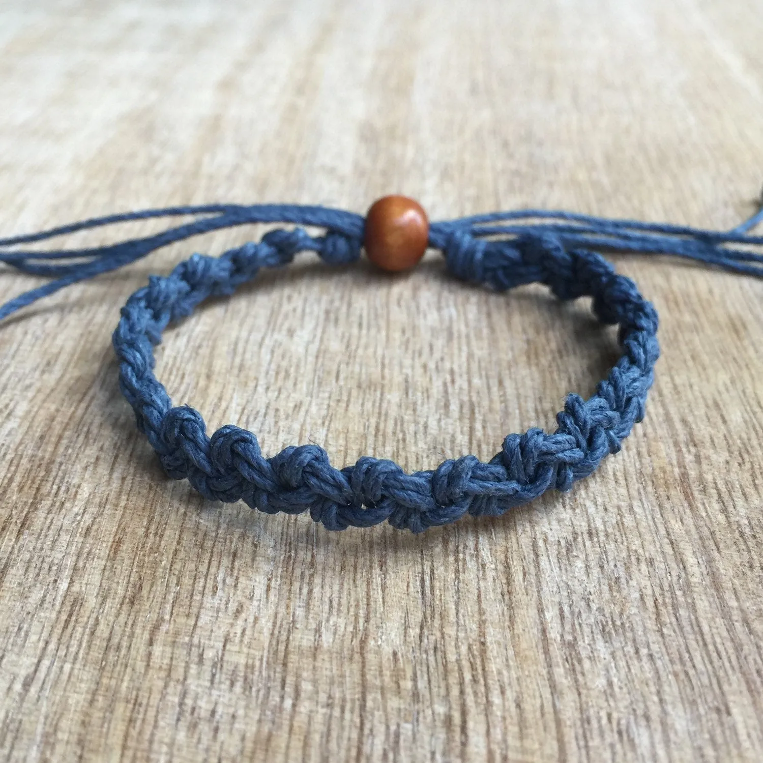 Shell Key Blue Hemp Anklet