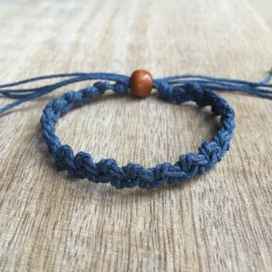 Shell Key Blue Hemp Anklet