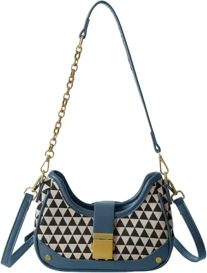 Shoulder Bag Purse for Women Trendy Plaid Hobo Bags Small Crescent Saddle Bags Tote Handbag Crossbody Bag