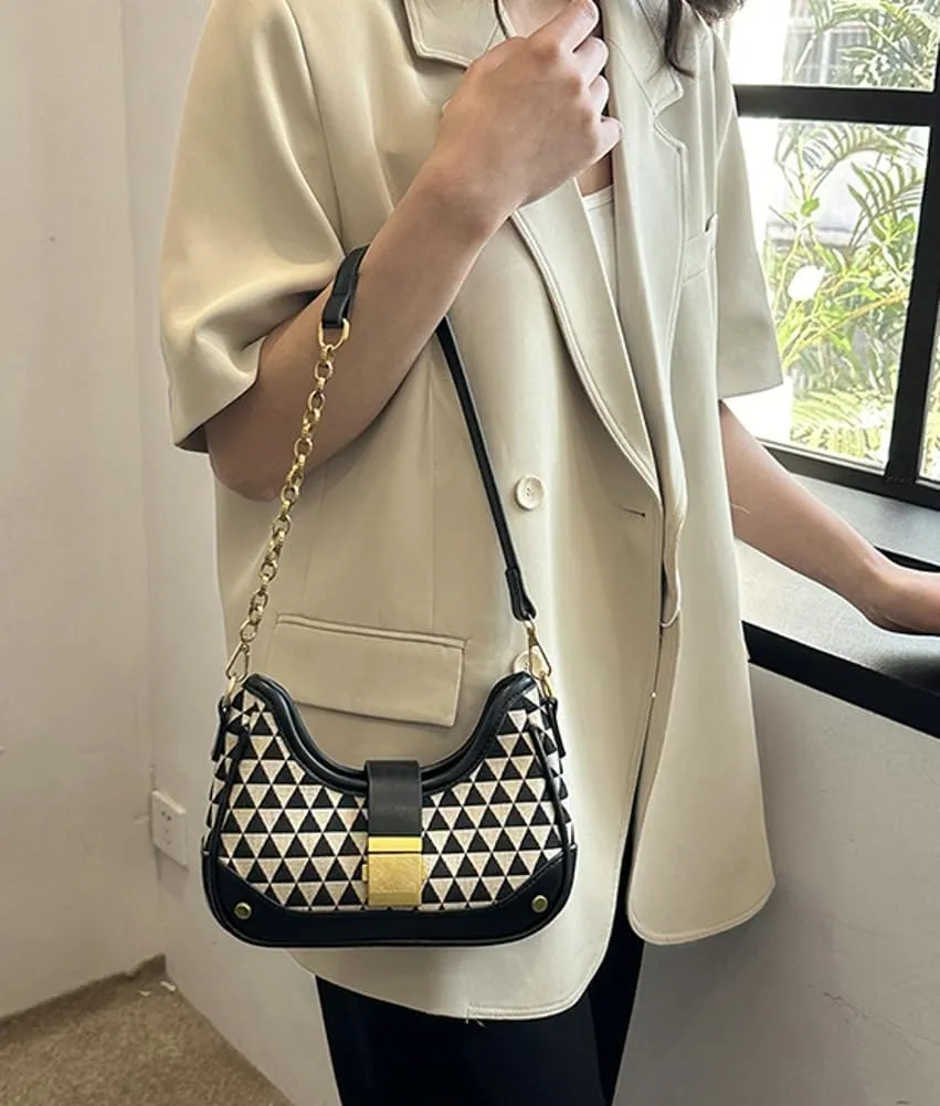 Shoulder Bag Purse for Women Trendy Plaid Hobo Bags Small Crescent Saddle Bags Tote Handbag Crossbody Bag