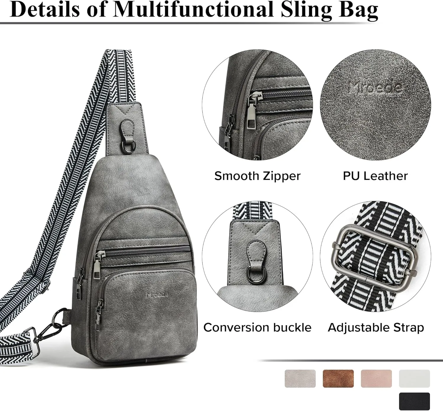 Sling Bag Crossbody Bags for Women Fanny Packs Purse Backpack Casual Daypacks for Travel Work Shopping