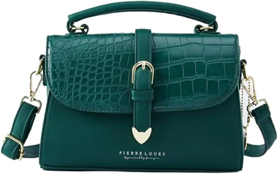 Slouchy Satchel Crossbody Handbags Women Trendy Crocodile Leather Flap Top Handle Purses Crescent Hobo Bags Shoulder Bag