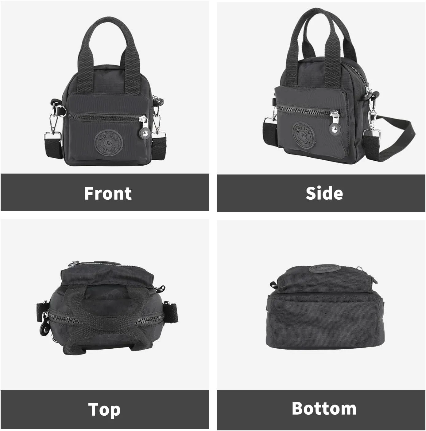 Small Tote Bag with Zipper, Women Waterproof Mini Crossbody Handbags Shoulder Bag Ladies Casual Satchel
