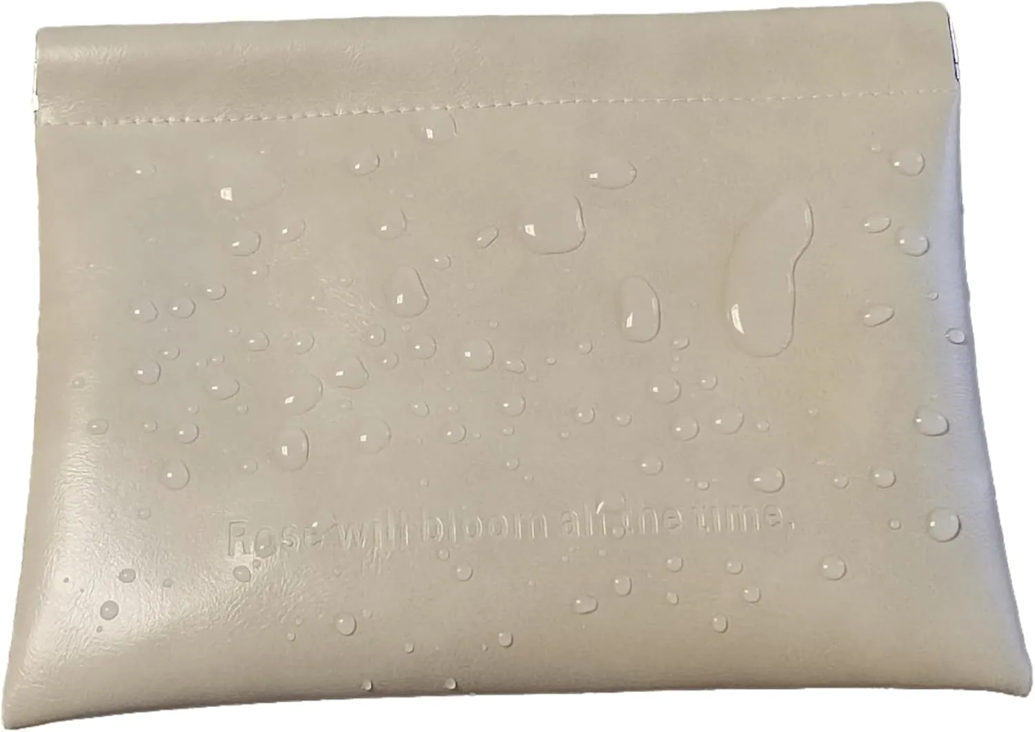 Small Waterproof Cosmetic Bag for Women - Self-Closing Travel Makeup Organizer, Portable Storage Bag, Compact Design, Durable Pu Leather Material (Beige)