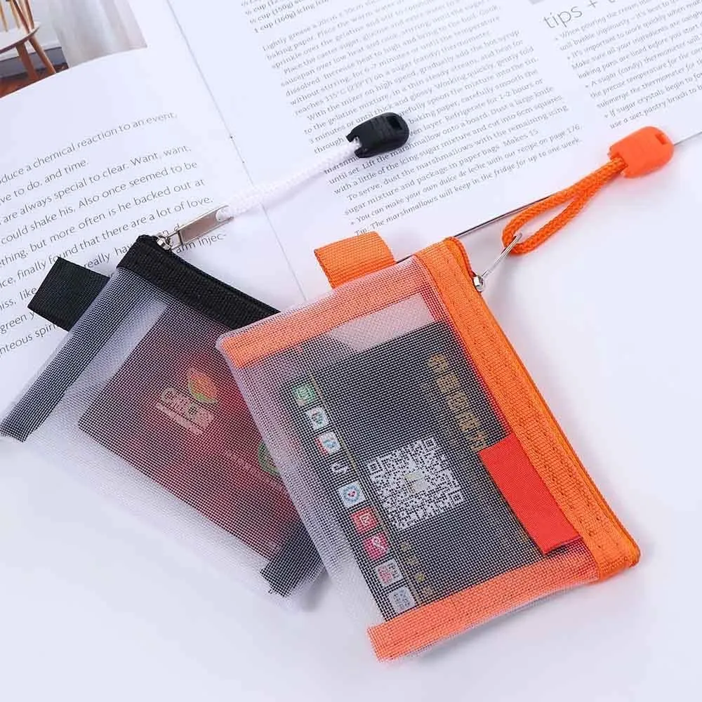 Small Zipper Pouchs Mini Zipper Mesh Bags,Mesh Coin Purse Small Portable Cosmetic Case Mesh Storage Bags,for Travel Home ContainerBags and CasesCosmetic Bags (Orange)