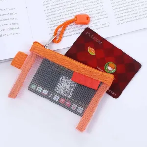 Small Zipper Pouchs Mini Zipper Mesh Bags,Mesh Coin Purse Small Portable Cosmetic Case Mesh Storage Bags,for Travel Home ContainerBags and CasesCosmetic Bags (Orange)