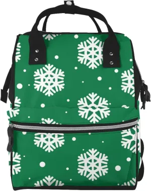 Snowflake Diaper Bag Backpack Large Capacity Multifunction with Insulated Pockets Waterproof Baby Diaper Bags Baby Travel Essentials for Dads, Moms, Newborns