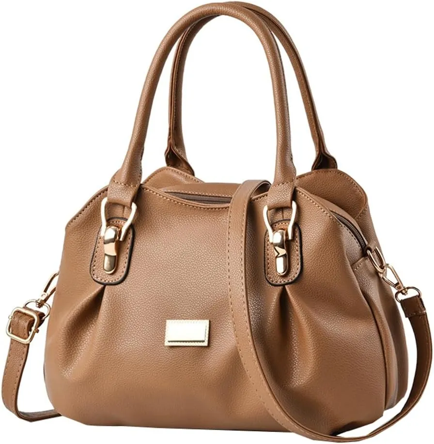 Soft Vegan Leather Handbag for Women Fashion Shoulder Crossbody Bag Large Totes Elegant Handbag Casual Purse