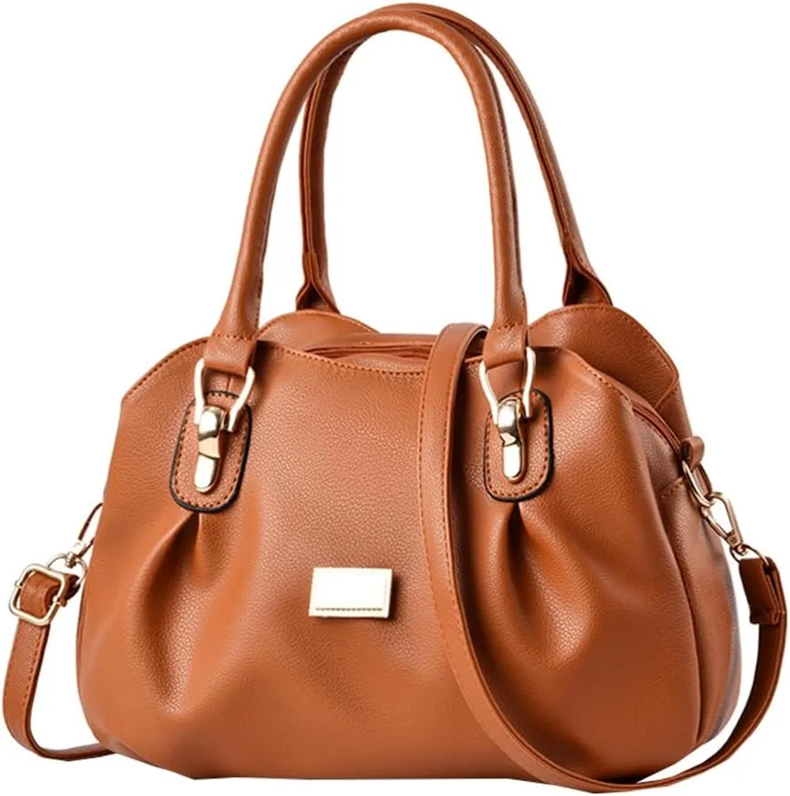 Soft Vegan Leather Handbag for Women Fashion Shoulder Crossbody Bag Large Totes Elegant Handbag Casual Purse