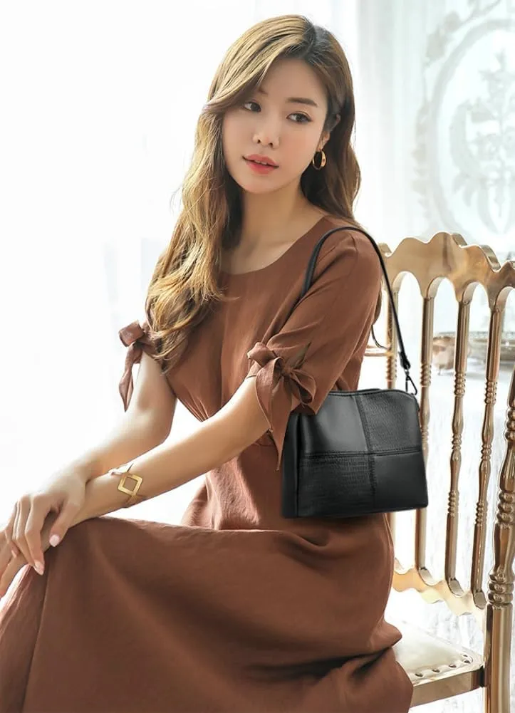 Soft Vegan Leather Shoulder Bag for Women Multi-layer Crossbody Bag Large Totes Bucket Handbag Top Handle Purse