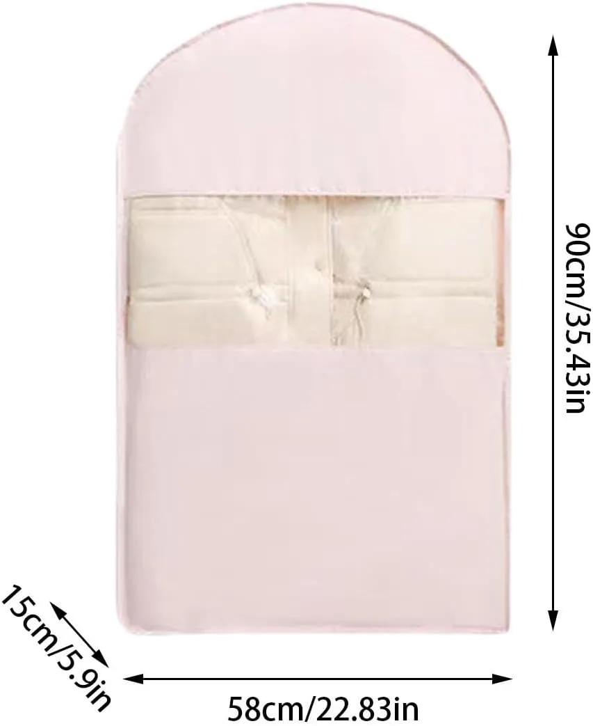 Space Saving Garment Bags For Hanging Clothes With Self Compression Zipper, Closet Organizers For Home Textile Organizing, Dust Cover Clothes Bags For Down Coat (A-S)