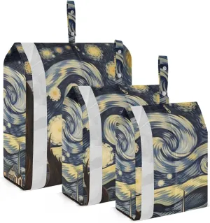 Starry Sky Compression Packing Cubes, 3pcs Compressible Expandable Travel Packing Organizer, Travel Cubes for Suitcase Carry On