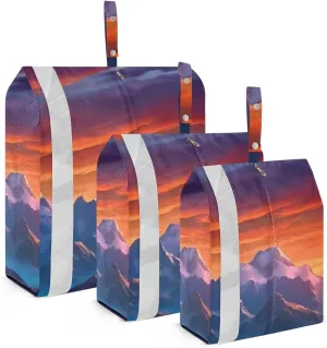 Sunset Mountain Compression Packing Cubes, 3pcs Compressible Expandable Travel Packing Organizer, Travel Cubes for Suitcase Carry On