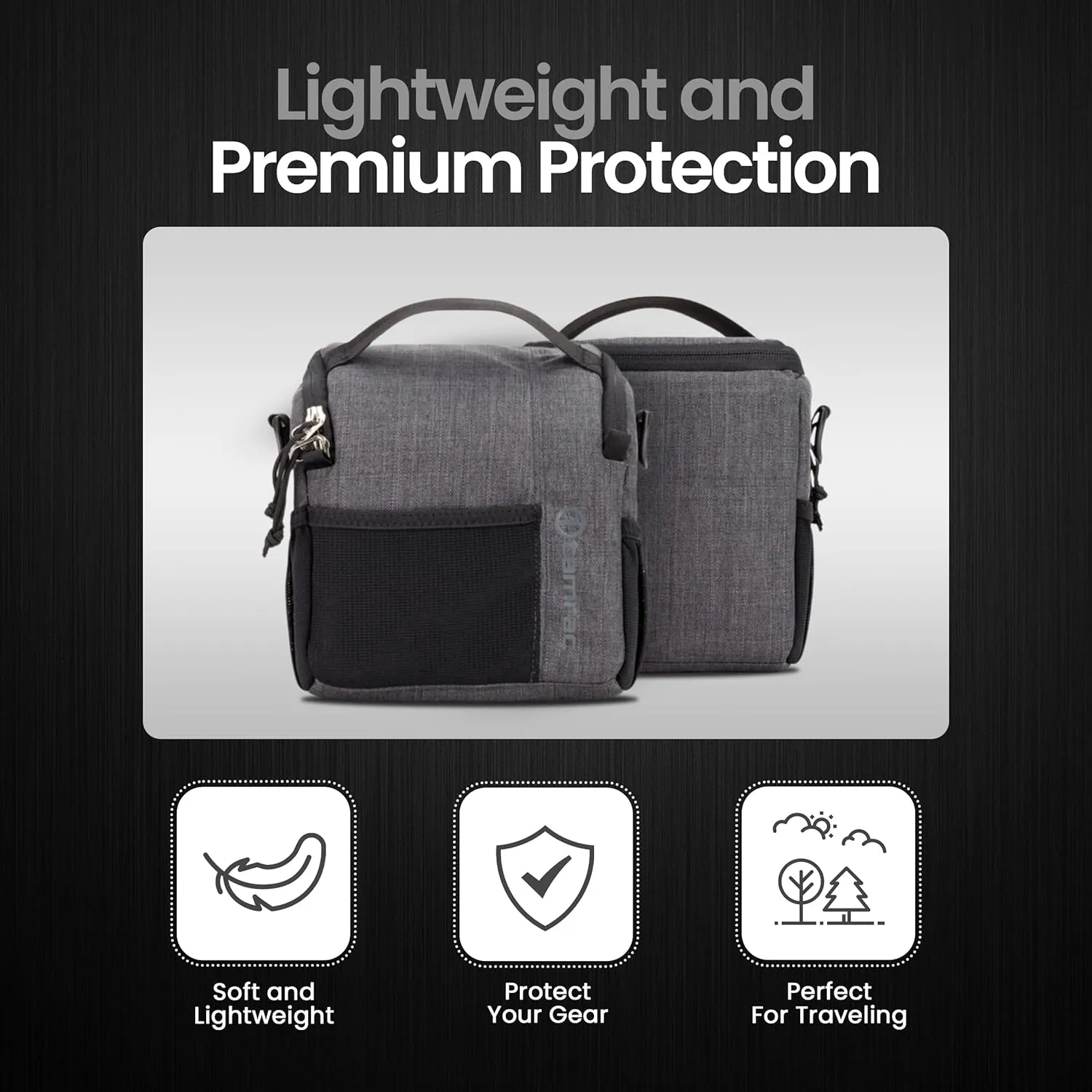 Tamrac Tradewind 2.6 Camera Bag for Photographers, Camera Case for Photography Accessories, Compact Camera Shoulder Bag for DSLR and Mirrorless Cameras, Crossbody Camera Bag for Women Men  Dark Grey