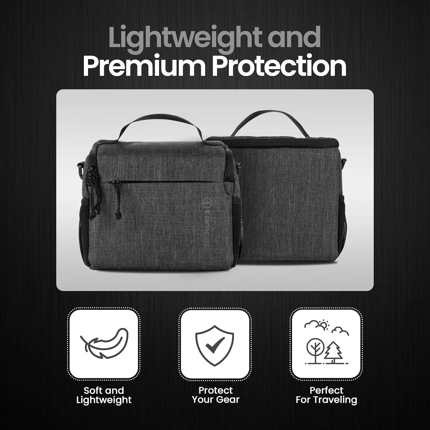 Tamrac Tradewind 5.1 Camera Bag for Photographers, Camera Case for Photography Accessories, Compact Camera Shoulder Bag for DSLR and Mirrorless Cameras, Crossbody Camera Bag for Women Men  Dark Grey
