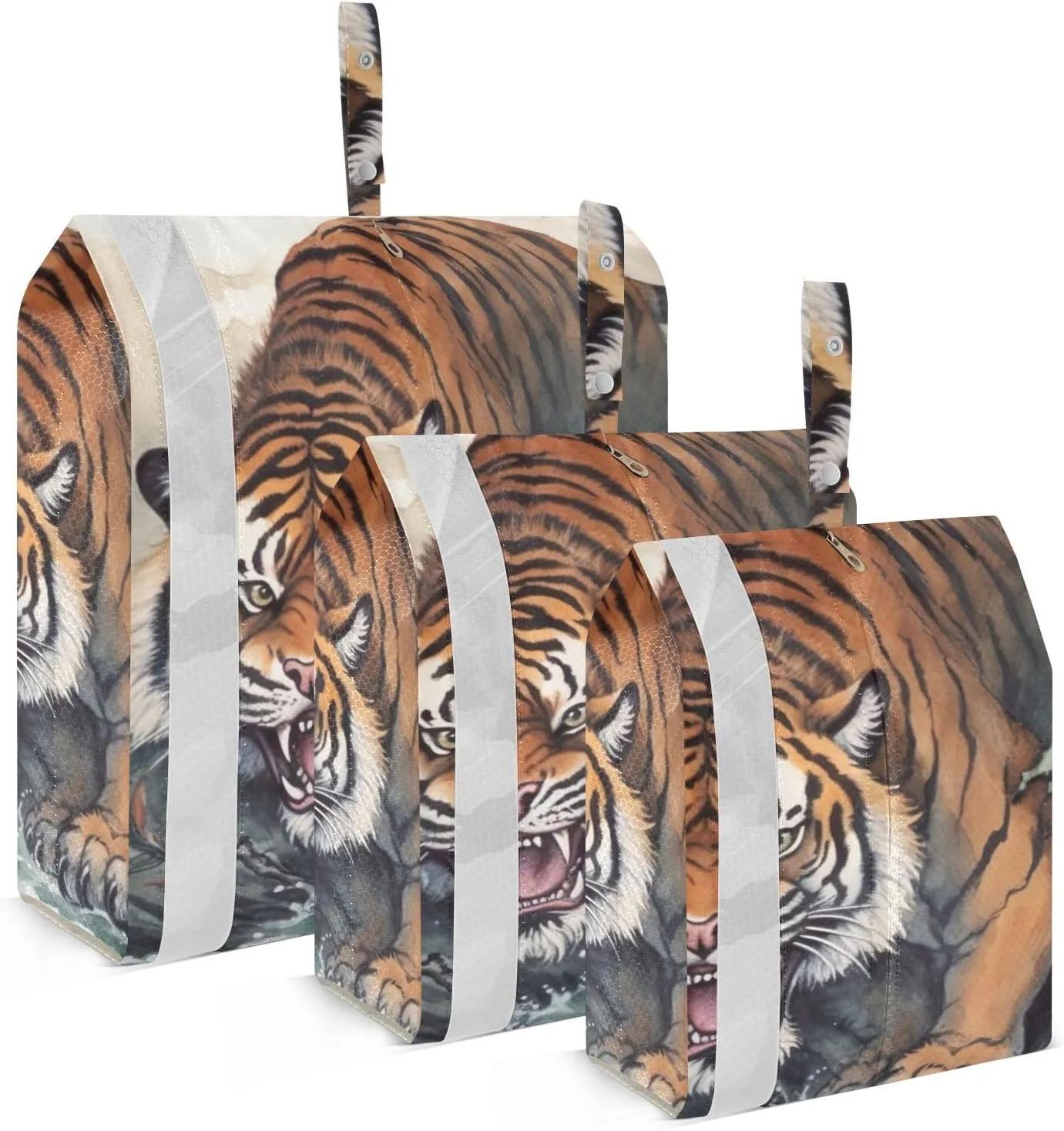 Tiger Compression Packing Cubes, 3pcs Compressible Expandable Travel Packing Organizer, Travel Cubes for Suitcase Carry On