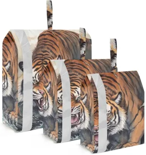 Tiger Compression Packing Cubes, 3pcs Compressible Expandable Travel Packing Organizer, Travel Cubes for Suitcase Carry On