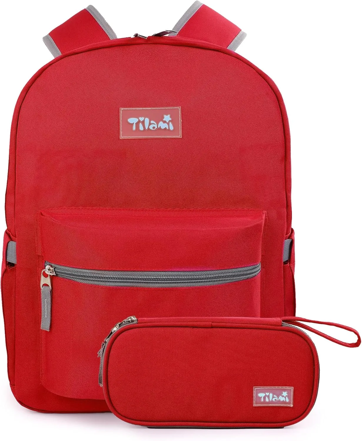 Tilami 20L Basic Backpack for Men and Women,17 inch Laptop Backpack for Travel,Red