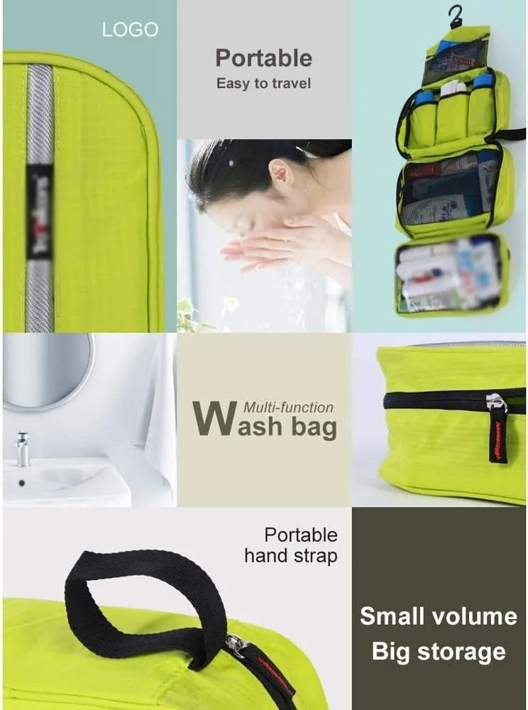 Toiletry Bags for Traveling,Toiletry Bag for Men & Women,Hanging Compact Hygiene Bag with 4 Compartments,Waterproof Bathroom Shower Bag(Black)