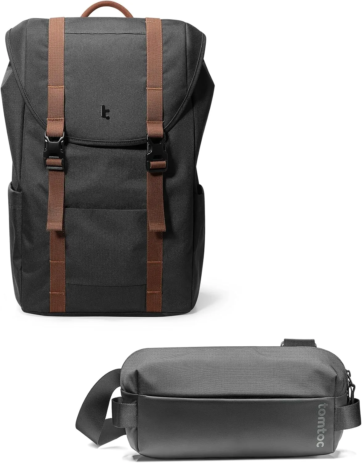 tomtoc Flap Laptop Backpack & Compact EDC Sling Bag