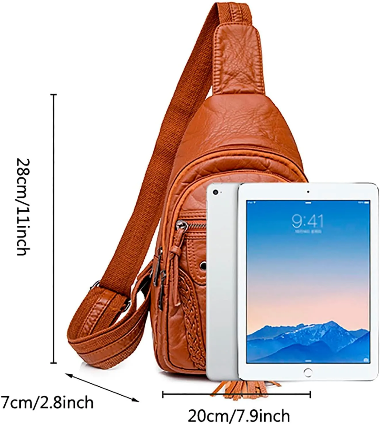 Tote Bag For Women Retro Chest Bag Sling Bag Small Crossbody Pu Leather Satchel Day pack Fashion Shoulder Outdoor Bags P