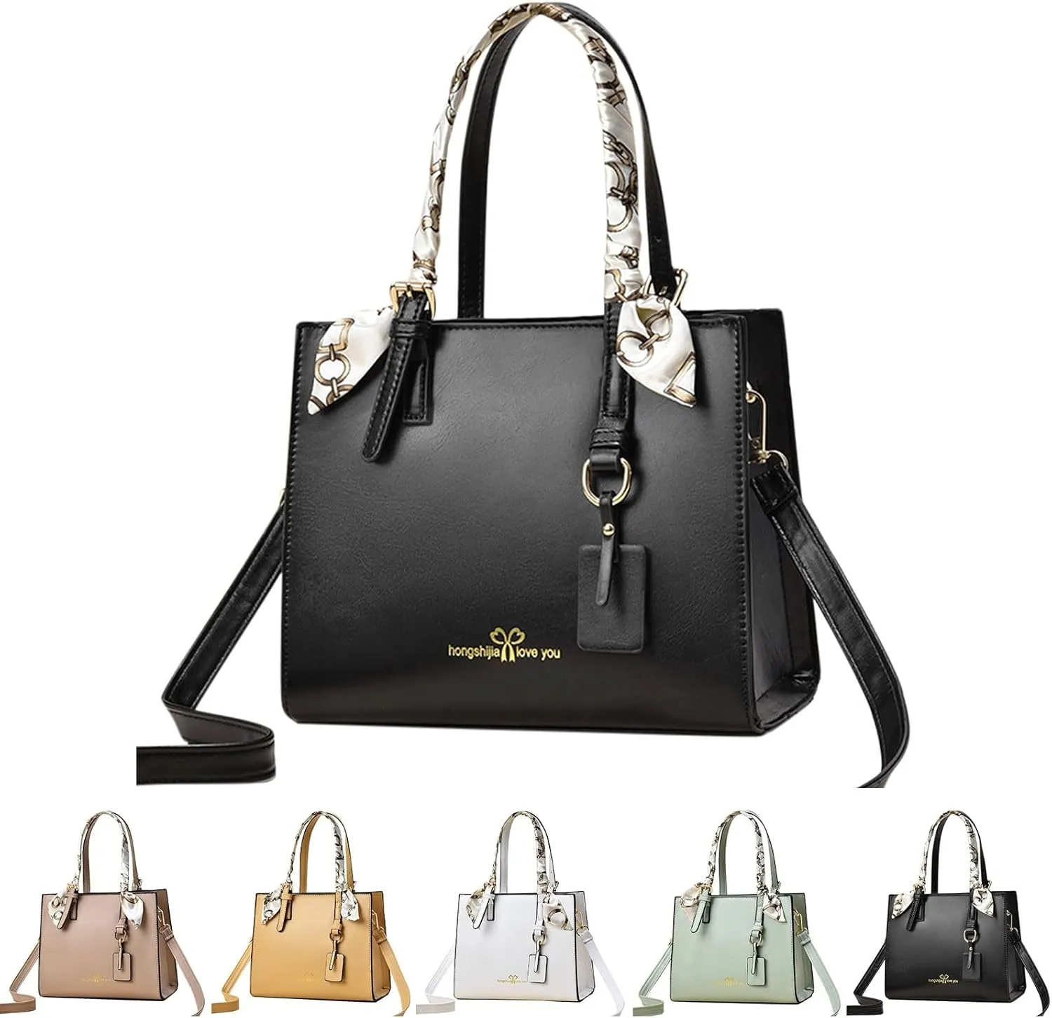 Tote Bag For Women Scarf Handle Handbags Ladies Purse Satchel Shoulder Bags Leather Bag For Mom Travel M