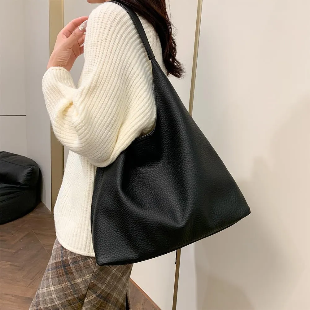 Tote Bag for Women Slouchy Hobo Bags PU Leather Crescent Bag Handbag Trendy Dumpling Bag Work Bags