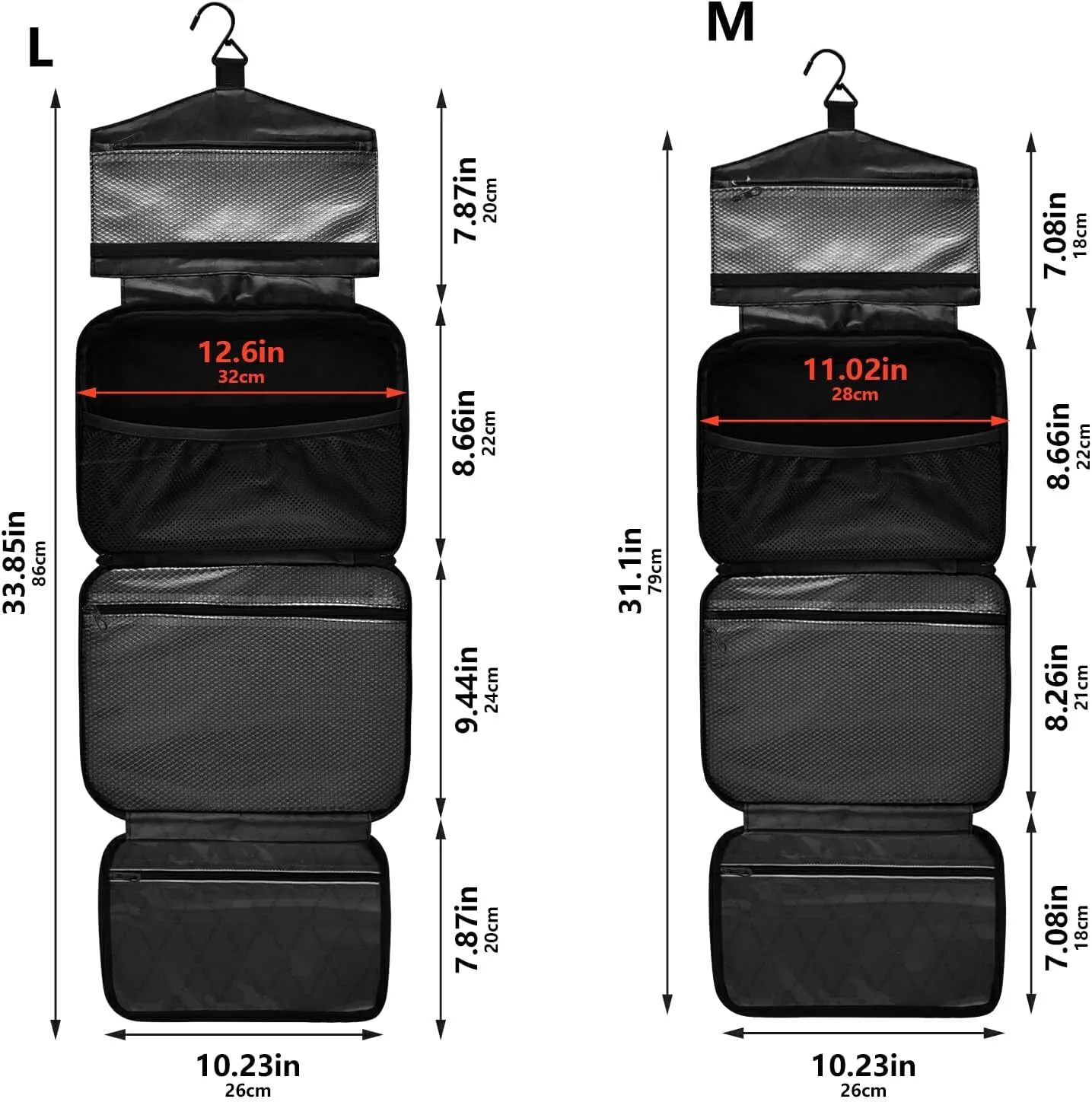 Travel Toiletry Bag Hanging Cosmetic Bag Compact Toiletry Bag with Large Capacity for Women Large Fruits Oranges