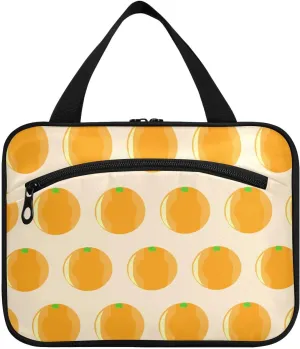 Travel Toiletry Bag Hanging Cosmetic Bag Compact Toiletry Bag with Large Capacity for Women Large Fruits Oranges