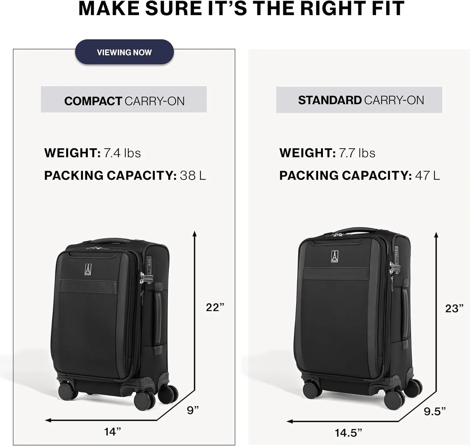 Travelpro VersaPack  Lightweight Softside Expandable Carry on Luggage, 8 Spinner Suitcase, TSA Lock, Men and Women, Compact Carry On 20-Inch, Estate Blue