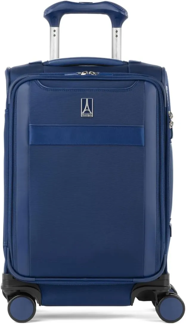 Travelpro VersaPack  Lightweight Softside Expandable Carry on Luggage, 8 Spinner Suitcase, TSA Lock, Men and Women, Compact Carry On 20-Inch, Estate Blue
