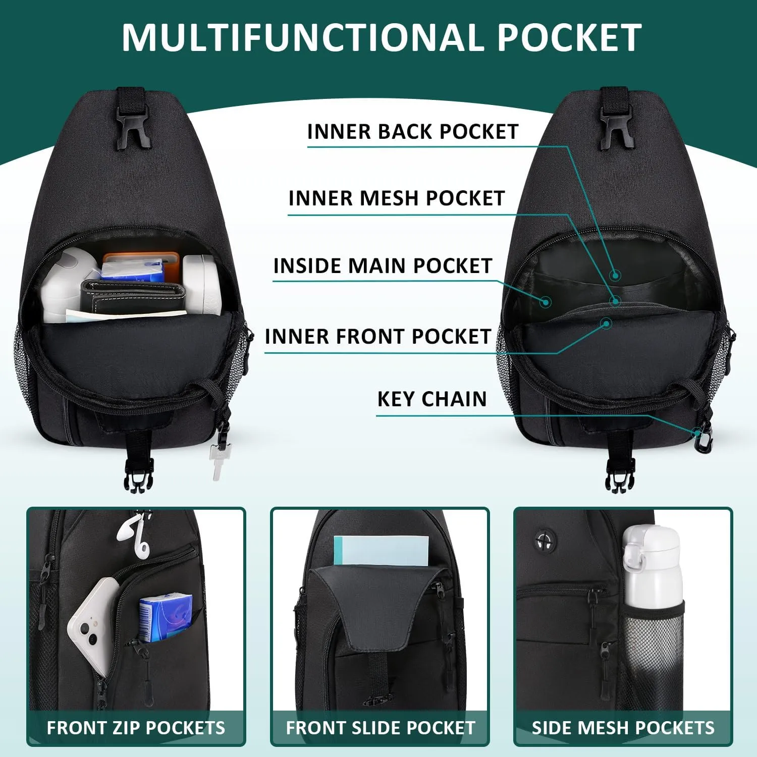 Tuwubi Crossbody Bags for Women Trendy,Sling Bag for Men with Adjustable Shoulder,Travel Essentials Backpack for Traveling
