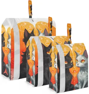 Two Cats Compression Packing Cubes, 3pcs Compressible Expandable Travel Packing Organizer, Travel Cubes for Suitcase Carry On