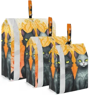 Two Cats Compression Packing Cubes, 3pcs Compressible Expandable Travel Packing Organizer, Travel Cubes for Suitcase Carry On