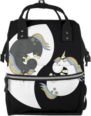 Unicorn in Yoga Diaper Bag Backpack Large Capacity Multifunction with Insulated Pockets Waterproof Baby Diaper Bags Baby Travel Essentials for Dads, Moms, Newborns