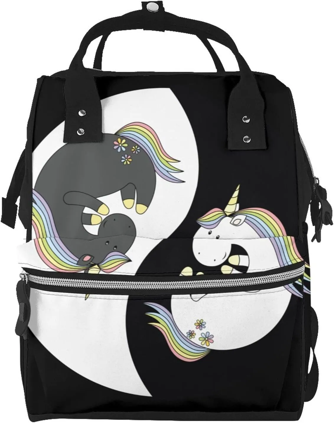 Unicorn in Yoga Diaper Bag Backpack Large Capacity Multifunction with Insulated Pockets Waterproof Baby Diaper Bags Baby Travel Essentials for Dads, Moms, Newborns