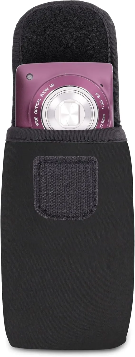 USA Gear Small Digital Camera Case with Carabiner, Belt Loop, Scratch Resistant - Point and Shoot Camera Case Compatible with Nikon Coolpix, Kodak Pixpro A10 FZ55, FZ45, Panasonic Lumix LX10 & More