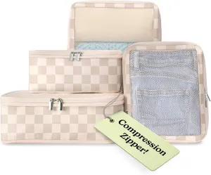 Vandel Space-Saving Compression Packing Cubes for Women, Men, Compressible Carry On Suit Case Organizer Luggage Packing Cubes for Travel Organizer Bags for Luggage and Backpacks, Suitcase Cube