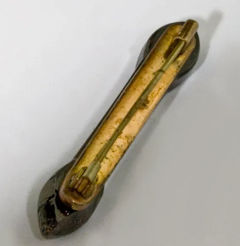 Victorian jet glass brooch with paste stone. pnvc1005(e)