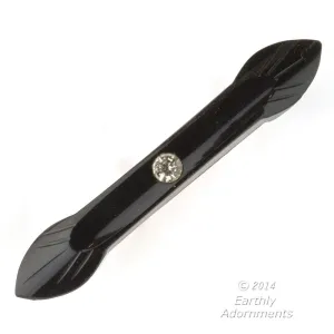 Victorian jet glass brooch with paste stone. pnvc1005(e)