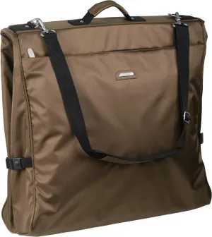 WallyBags Premium Framed Garment Bag with Shoulder Strap and Multiple Pockets, Brown, 45-inch