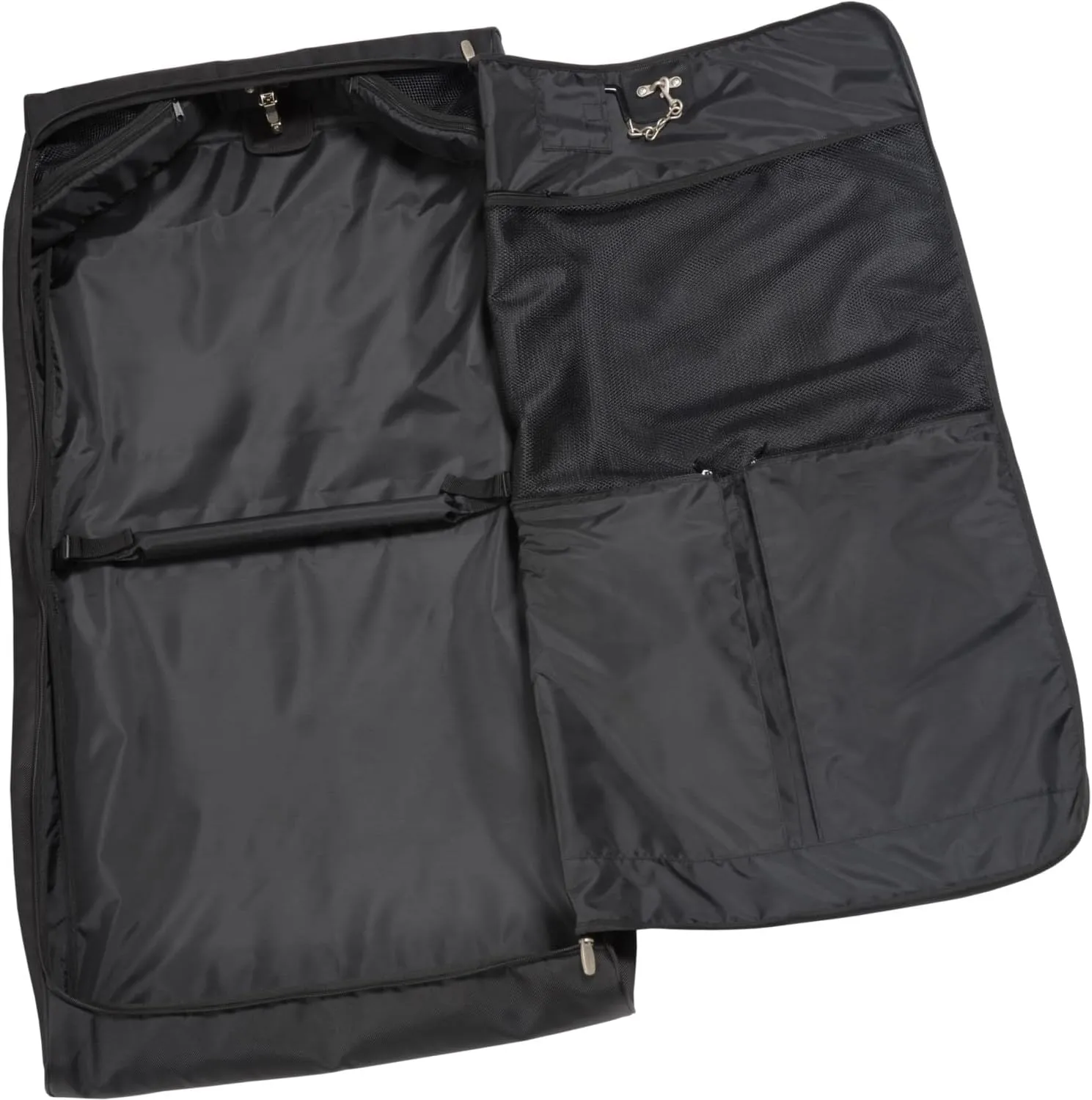 WallyBags Premium Framed Garment Bag with Shoulder Strap and Multiple Pockets, Grey, 45-inch