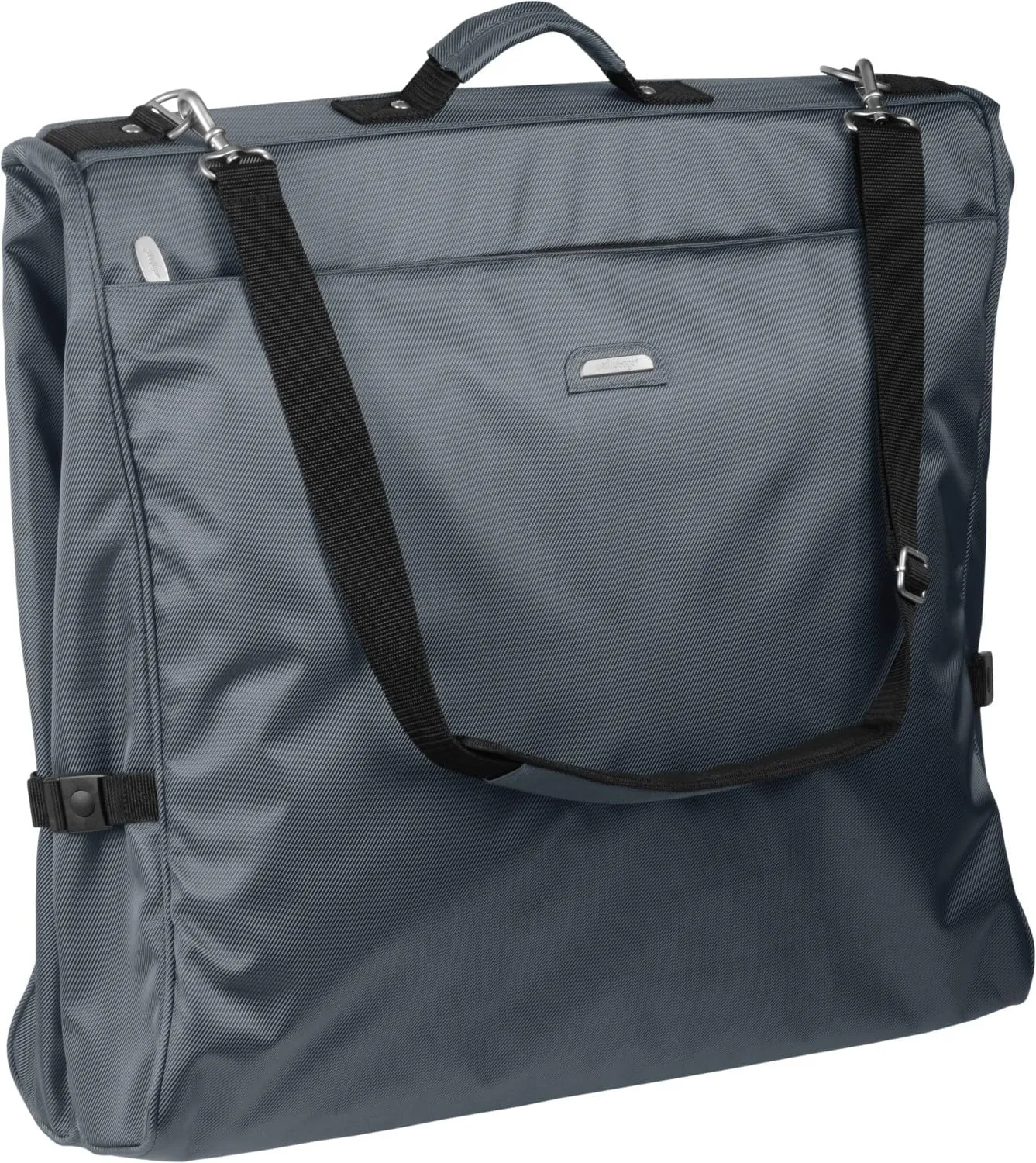 WallyBags Premium Framed Garment Bag with Shoulder Strap and Multiple Pockets, Grey, 45-inch
