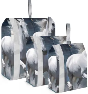 White Horse Compression Packing Cubes, 3pcs Compressible Expandable Travel Packing Organizer, Travel Cubes for Suitcase Carry On