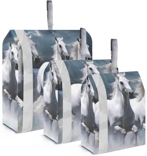 White Horse Compression Packing Cubes, 3pcs Compressible Expandable Travel Packing Organizer, Travel Cubes for Suitcase Carry On