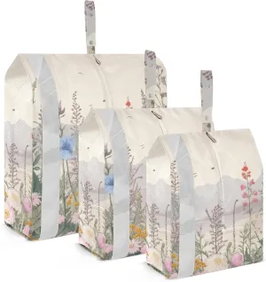 Wildflower Compression Packing Cubes, 3pcs Compressible Expandable Travel Packing Organizer, Travel Cubes for Suitcase Carry On